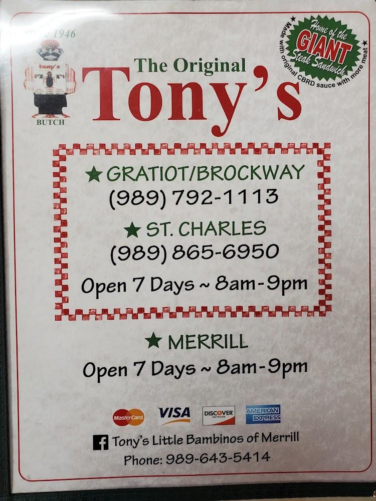 Tony's Original Restaurants Menu image 3