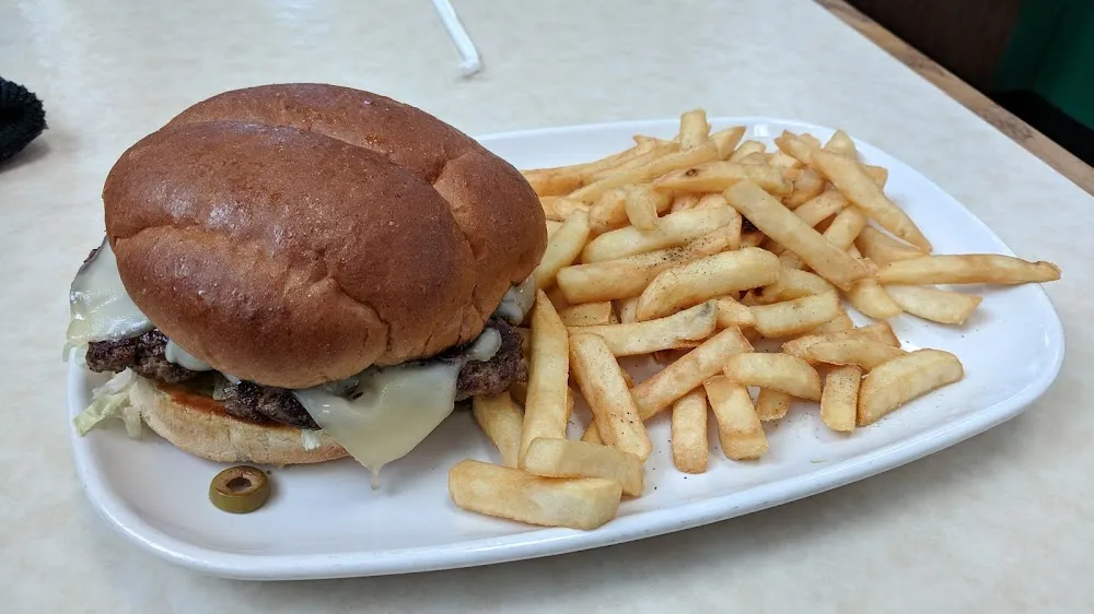 Super Olive & Swiss Burger